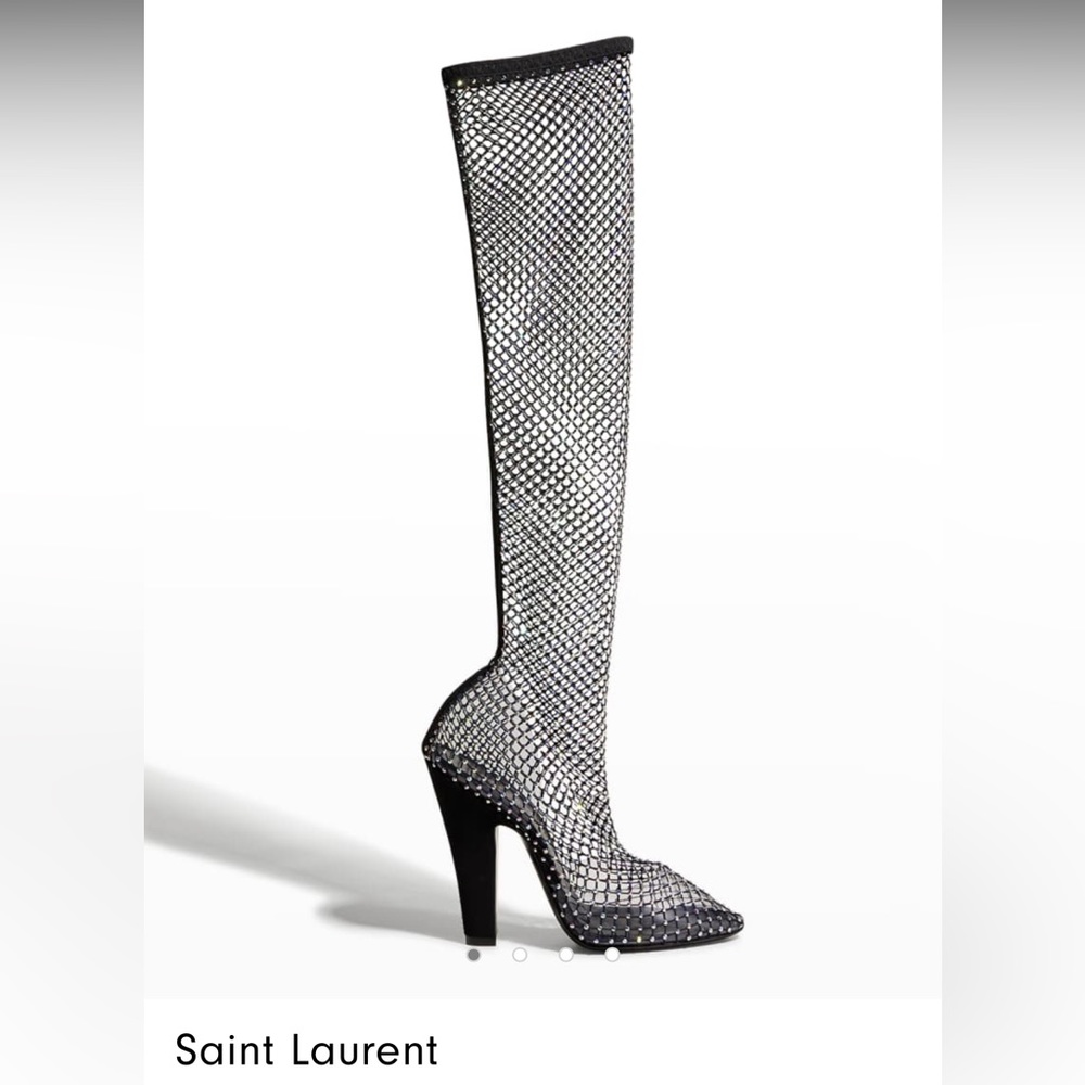 NWOB - Saint Laurent 68 Stras Boots in Mesh - Rare, sold out